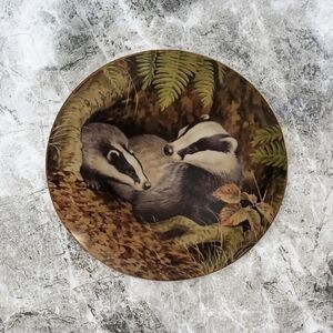3/$30 Forest YEAR 1983 Badgers Porcelain Nature Plate
